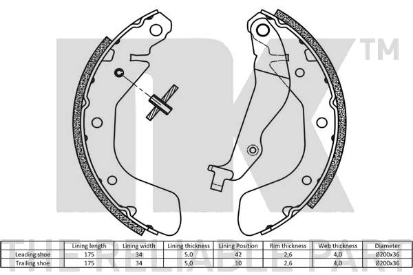 NK 2750717 Bremsbackensatz
