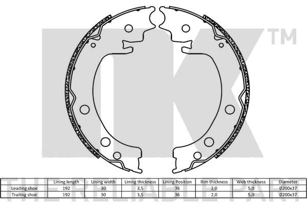 NK 2752850 Bremsbackensatz, Feststellbremse