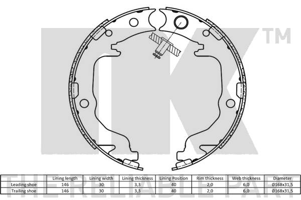 NK 2793799 Bremsbackensatz, Feststellbremse