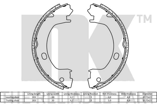 NK 2793827 Bremsbackensatz, Feststellbremse