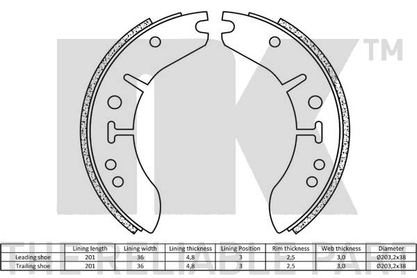 NK 2799005 Bremsbackensatz