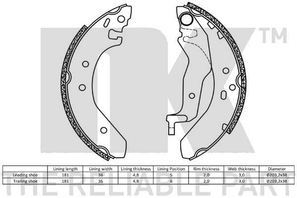 NK 2799527 Bremsbackensatz