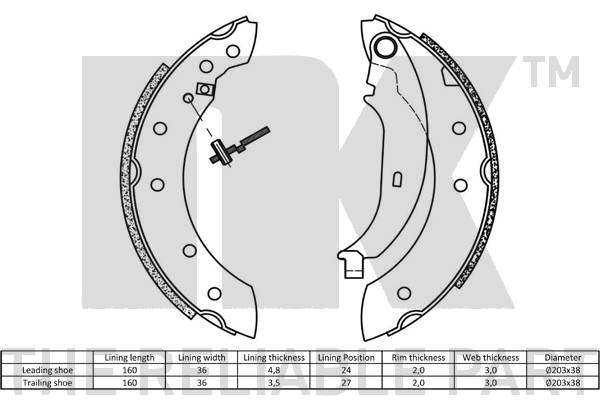 NK 2799572 Bremsbackensatz