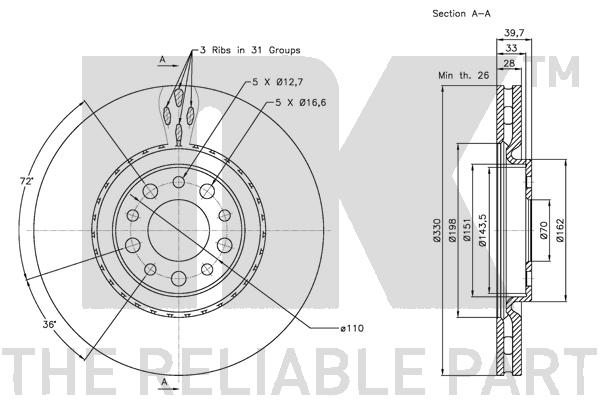 NK 311023 Bremsscheibe