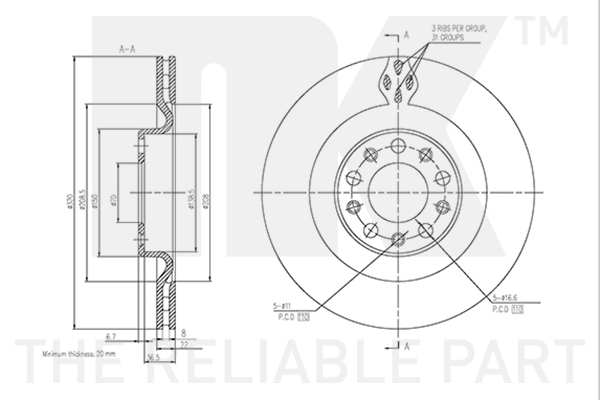 NK 311036 Bremsscheibe