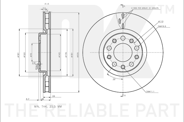 NK 311037 Bremsscheibe