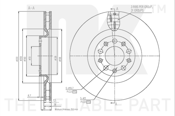 NK 311038 Bremsscheibe