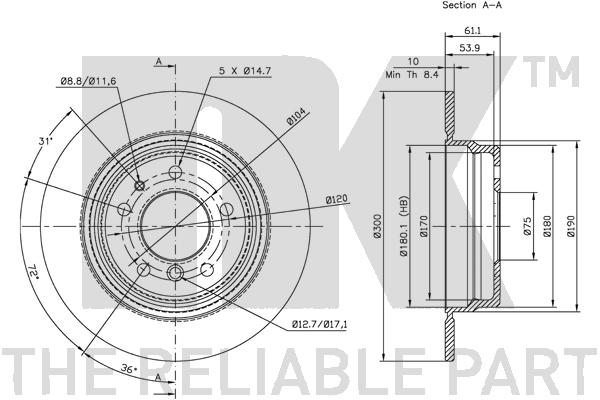 NK 311520 Bremsscheibe