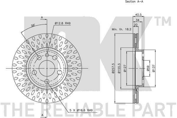 NK 311923 Bremsscheibe
