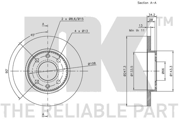 NK 311926 Bremsscheibe