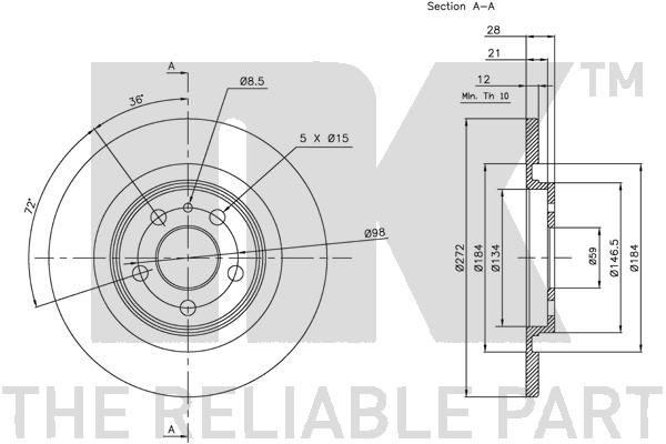 NK 311934 Bremsscheibe