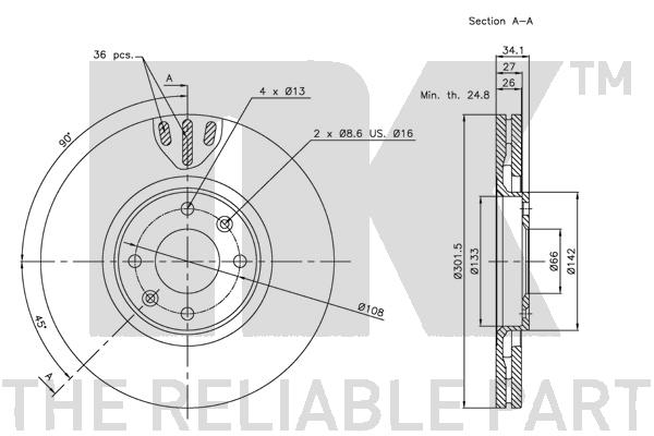 NK 311938 Bremsscheibe