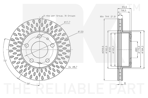 NK 311943 Bremsscheibe