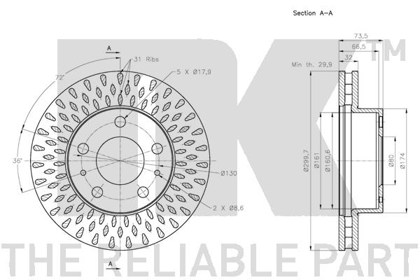 NK 311950 Bremsscheibe