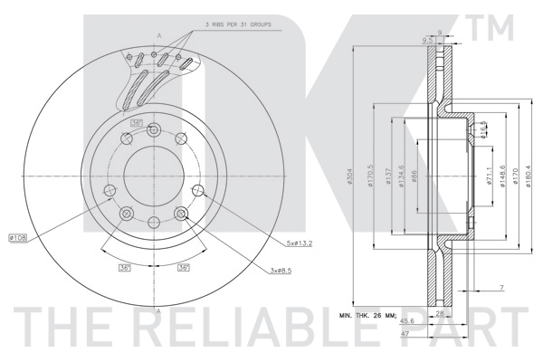 NK 311961 Bremsscheibe