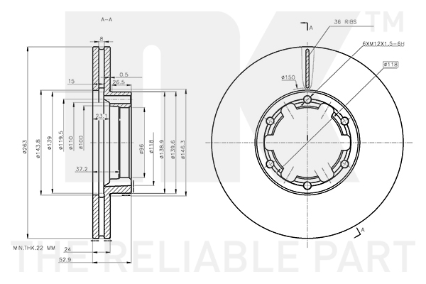 NK 3122100 Bremsscheibe