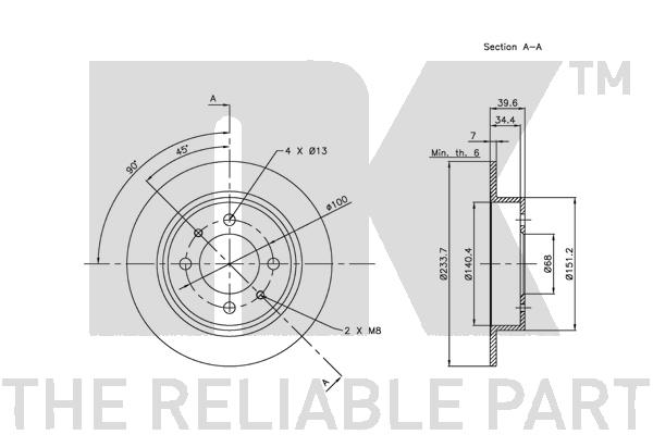 NK 312246 Bremsscheibe