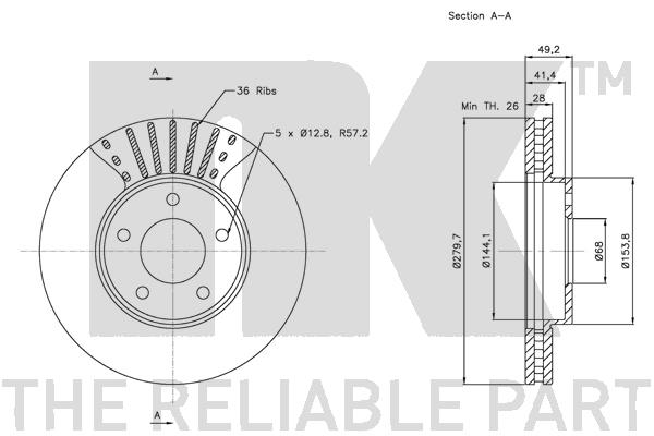 NK 312256 Bremsscheibe