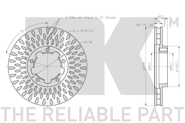 NK 312286 Bremsscheibe