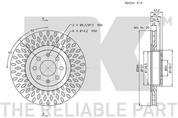 NK 312350 Bremsscheibe
