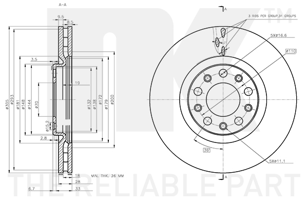 NK 312370 Bremsscheibe