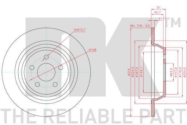 NK 3125109 Bremsscheibe