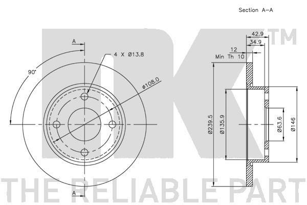 NK 312543 Bremsscheibe