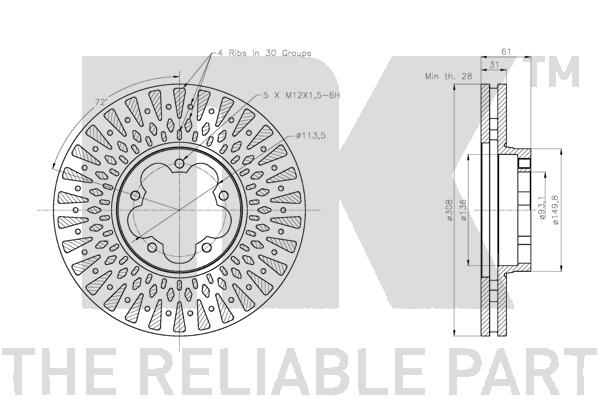 NK 312594 Bremsscheibe