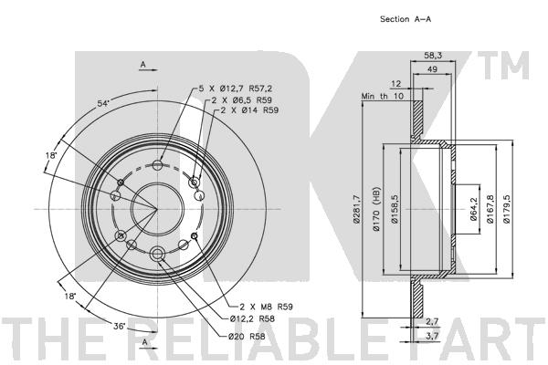 NK 312627 Bremsscheibe