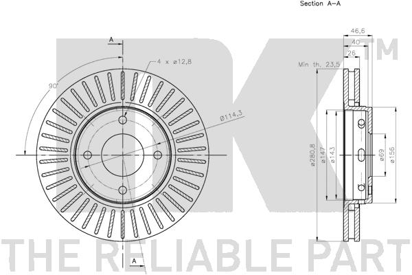 NK 313086 Bremsscheibe