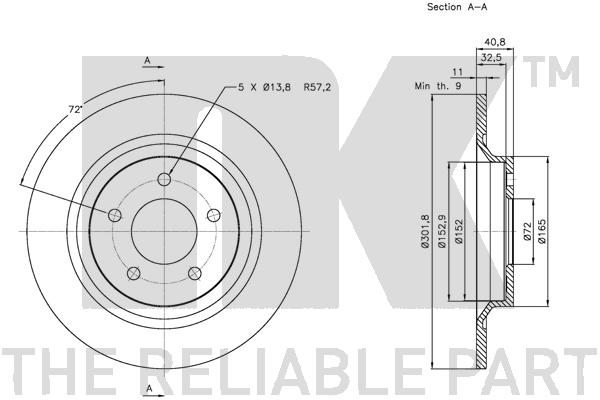 NK 313261 Bremsscheibe