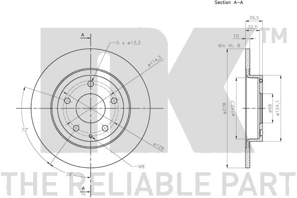 NK 313280 Bremsscheibe