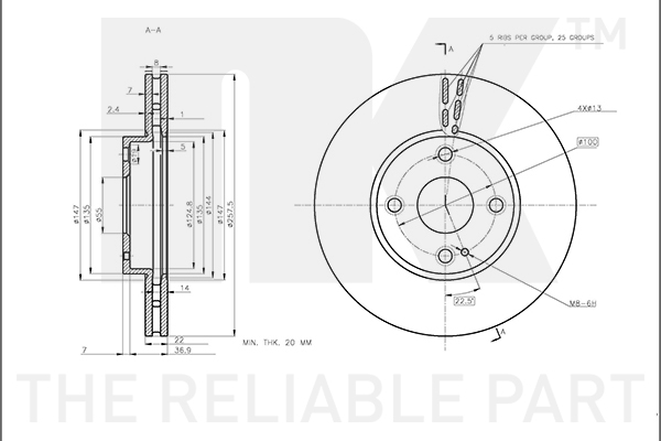 NK 313284 Bremsscheibe