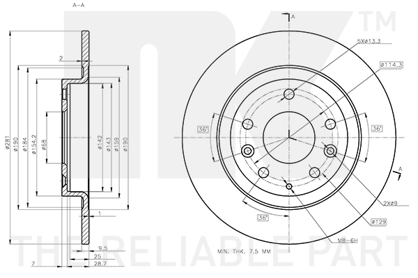 NK 313285 Bremsscheibe