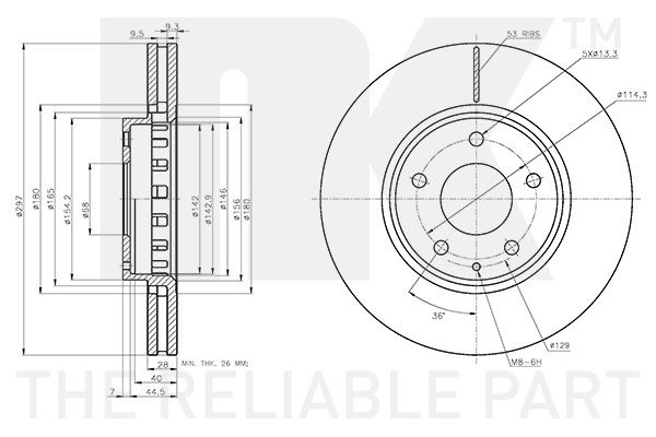 NK 313287 Bremsscheibe