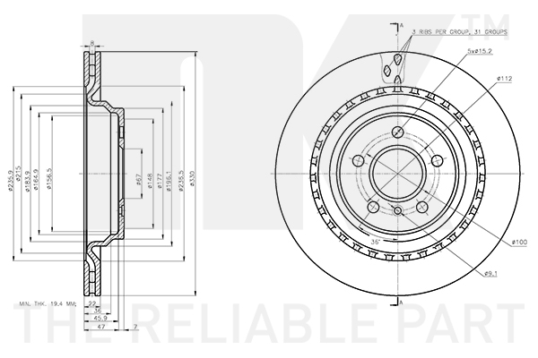 NK 3133144 Bremsscheibe
