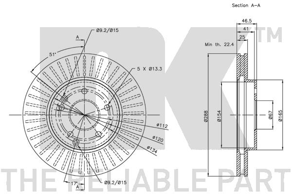 NK 313332 Bremsscheibe
