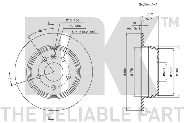 NK 313333 Bremsscheibe