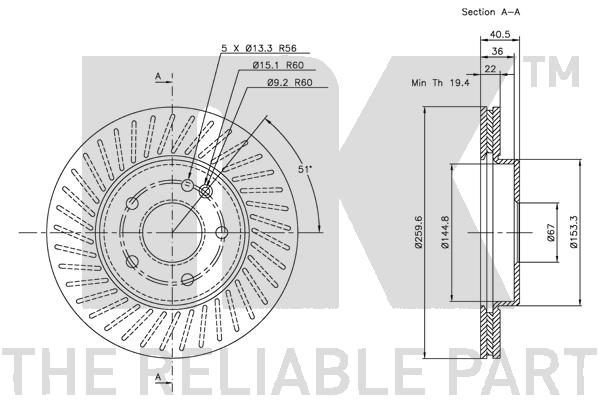 NK 313346 Bremsscheibe