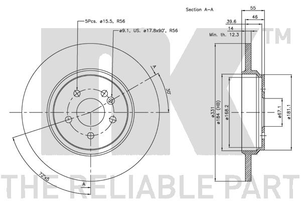 NK 313357 Bremsscheibe
