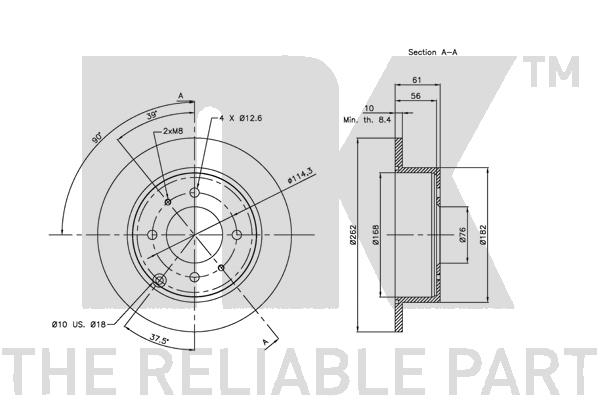 NK 313412 Bremsscheibe