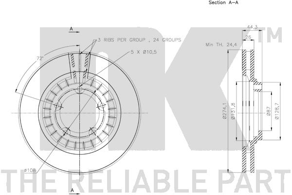 NK 313435 Bremsscheibe