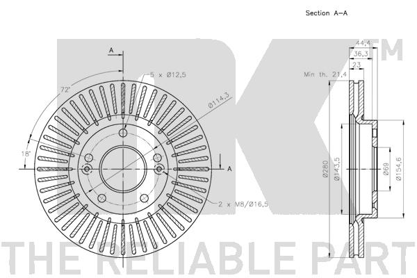 NK 313445 Bremsscheibe