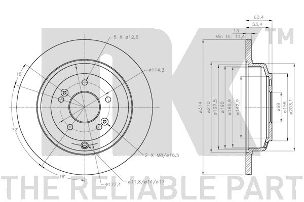 NK 313453 Bremsscheibe