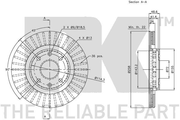 NK 313502 Bremsscheibe