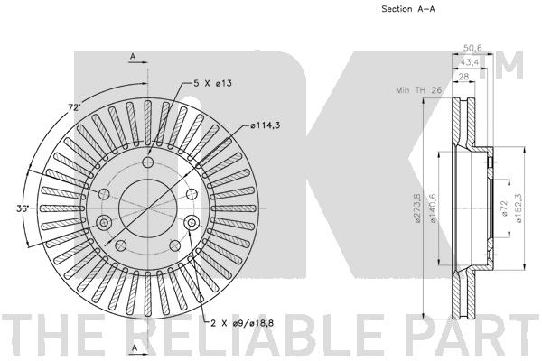 NK 313522 Bremsscheibe