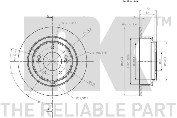 NK 313540 Bremsscheibe