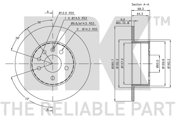 NK 313624 Bremsscheibe