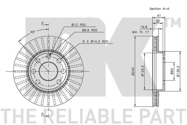 NK 313640 Bremsscheibe