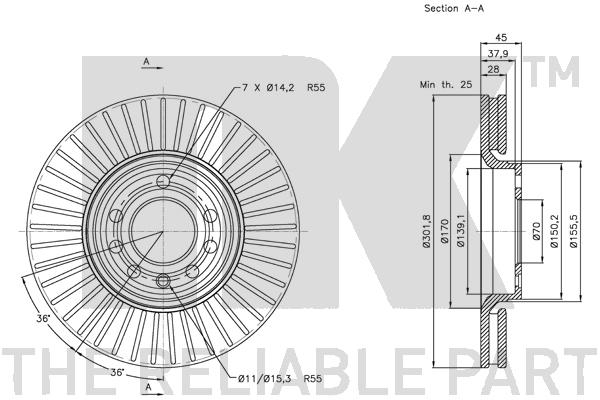 NK 313648 Bremsscheibe